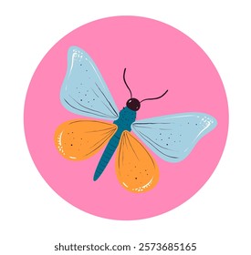 Butterfly insect moth cute concept. Vector design graphic illustration