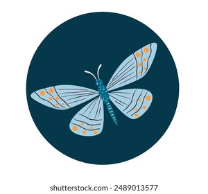 Butterfly insect moth cute isolated set concept. Vector design graphic illustration	