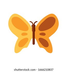 butterfly insect over white background, flat style icon, vector illustration