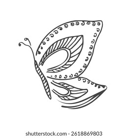 Butterfly insect sketch. Vector illustration on white background