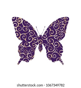 Butterfly insect spiral pattern color silhouette animal