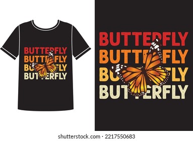 Butterfly insect t-shirt design template