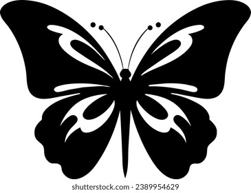 butterfly insect vector art line isolated doodle illustration