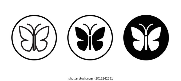 butterfly insect vector editable stroke line isolated