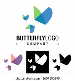 Butterfly (Insect) Vector Symbol Company Logo (Logotype). Freedom, Light, Flying, Transformation, Metamorphosis Style Icon Illustration. Elegant Modern Identity Concept Design Idea Brand Template.