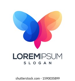 butterfly inspiration gradient color logo design