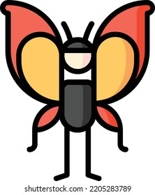butterfly isolated design element stock illustration. Vector on a white background