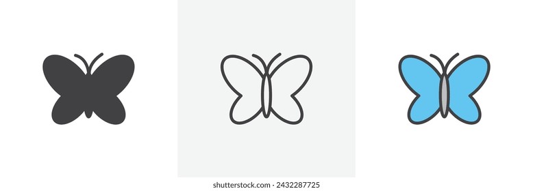Butterfly Isolated Line Icon Style Design. Simple Vector Illustration