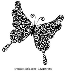 Butterfly isolated on White background. Vector illustration