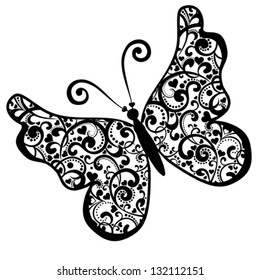 Butterfly isolated on White background. Vector illustration