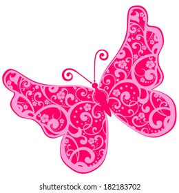 Butterfly isolated on White background. Vector illustration 