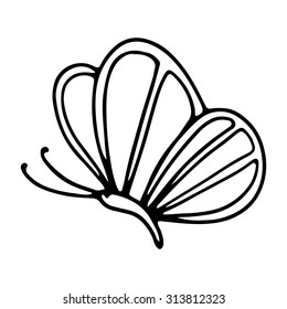 Butterfly isolated on white background. Butterfly design