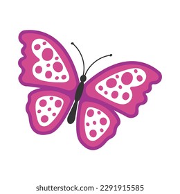Mariposa aislada en blanco, ilustración vectorial