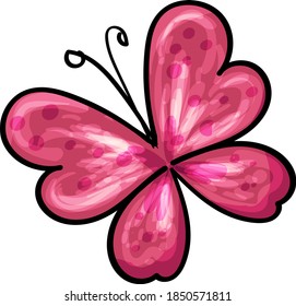 Butterfly isolated, Vector Image with insect in Cartoon style
