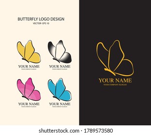 Logotipo de joyería de mariposa vector lineal eps 10