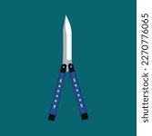Butterfly Knife Drawn symbol, and vector, Can be used for web, print, and mobile