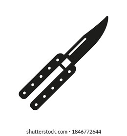 icono del cuchillo mariposa del icono de arma para concepto móvil y aplicaciones web. Un icono de cuchillo de mariposa de línea delgada se puede usar para web y móvil. Icono premium sobre fondo blanco