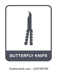 butterfly knife icon vector on white background, butterfly knife trendy filled icons from Law and justice collection, butterfly knife simple element illustration