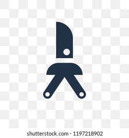 Butterfly knife vector icon isolated on transparent background, Butterfly knife transparency concept can be used web and mobile