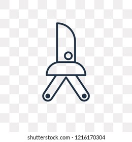 Butterfly knife vector outline icon isolated on transparent background, high quality linear Butterfly knife transparency concept can be used web and mobile