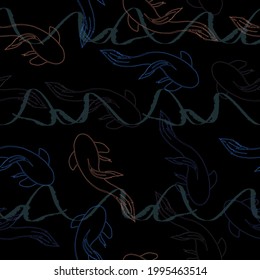 Butterfly koi fish Asian spiritual symbols.