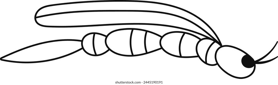 Butterfly Larva Insect Outline Vector Illustration