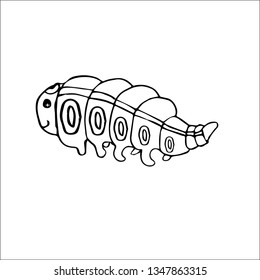 butterfly larva vector sketch