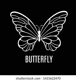 Butterfly. Laser  cutting. Vector Illustration on black background.