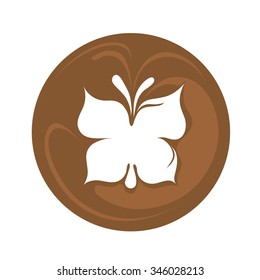 Butterfly latte art coffee logo icon