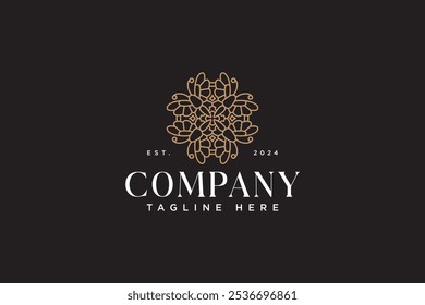 butterfly with leaf abstract logo design. feminine petal with butterfly decor line art logo template. beauty wing insect floral ornament symbol logo. minimalist butterfly bud geometric logo design