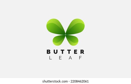 Butterfly leaf eco concept. Abstract vector logo design template. 