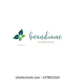 Butterfly leaf logo, combination