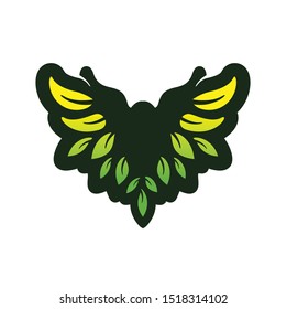 butterfly leaf logo design art vetor icon mascot