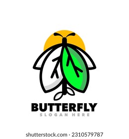Butterfly leaf logo design simple