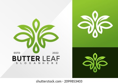 Butterfly and Leaf Logo Design Vector illustration template