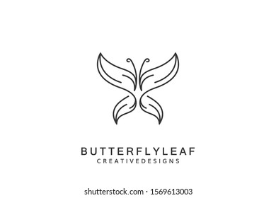 Butterfly Leaf Logo, Leaf Fly logo Vector - Butterfly Elegant Mascot