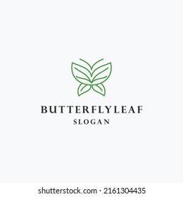 Butterfly leaf logo icon design template vector illustration