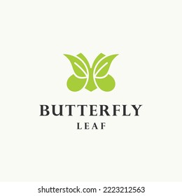 Butterfly leaf logo icon design template vector illustration