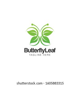 Butterfly Leaf Logo and Icon Vector Template