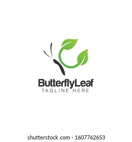 Butterfly Leaf Logo and Icon Vector Template