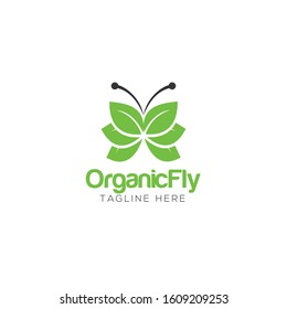 Butterfly Leaf Logo and Icon Vector Template
