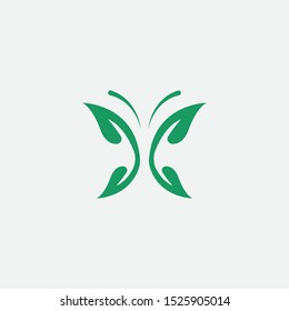 butterfly leaf logo. nature icon - vector