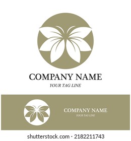 butterfly leaf logo and symbol vector illustration template