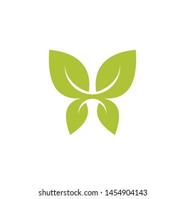 butterfly and leaf logo template