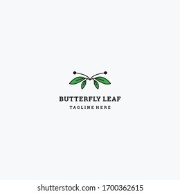Butterfly Leaf logo template design in Vector illustration 