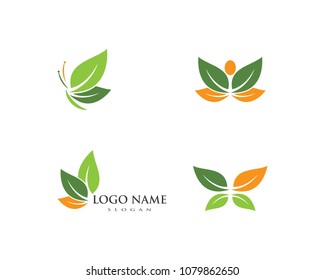 Butterfly leaf Logo Template Vector icon design