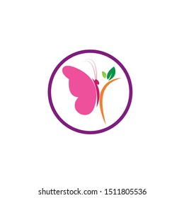 Butterfly leaf Logo Template Vector icon design