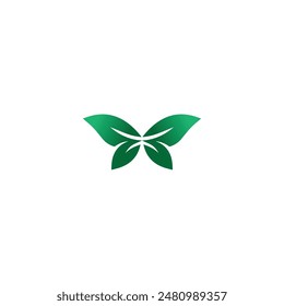 Butterfly leaf logo vector Stock
