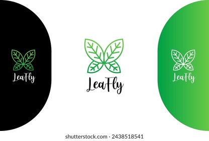 butterfly leaf modern logo design