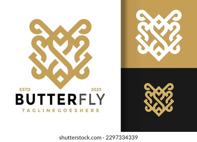 Butterfly Leaf Unique Logo vector icon illustration